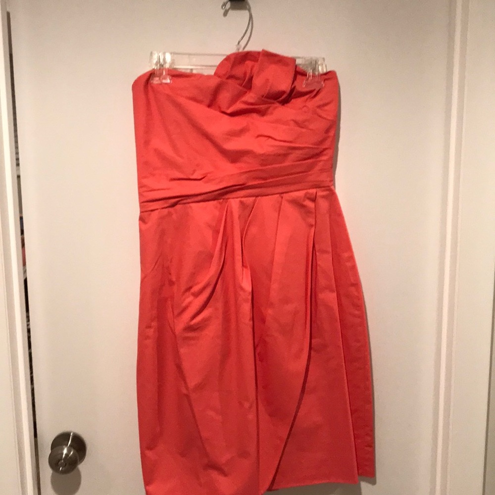J. Crew coral strapless dress
